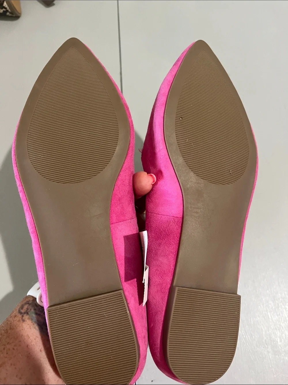 GAP Hot Pink Suede Pointed Flats